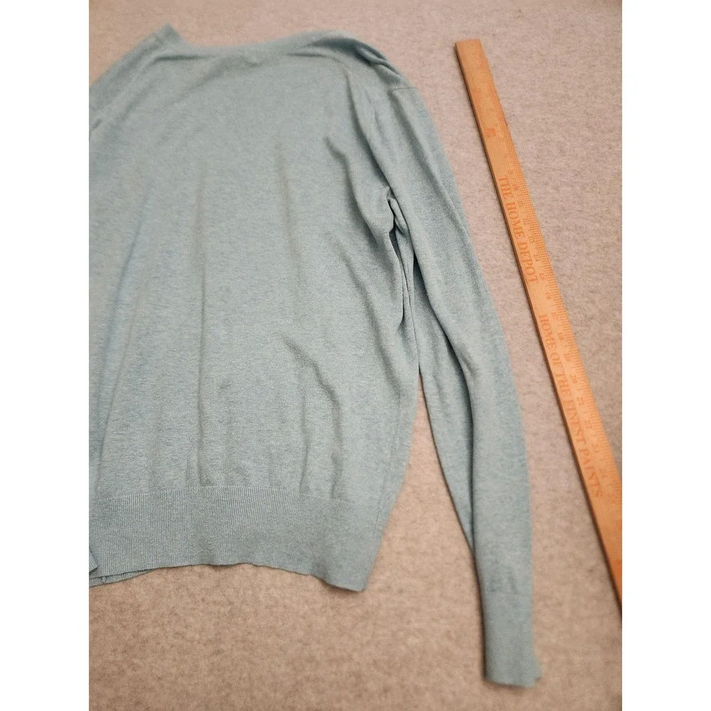 Banana Republic Sweater Mens‎ Large Beached Aqua Silk Linen V Neck Lightweight